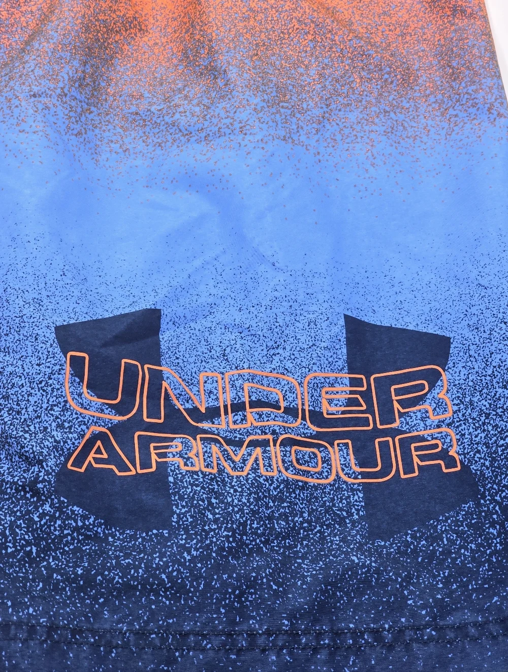 Under Armour boys' gradient orange and blue swim trunks size L